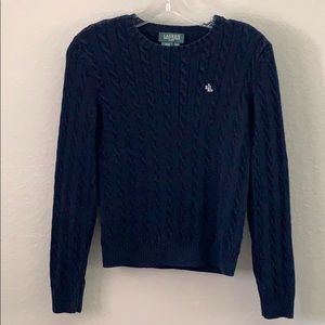 Lauren Ralph Lauren Navy Cable Knit Sweater